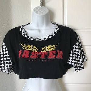 Forever 21 half top size small checkered sleeves